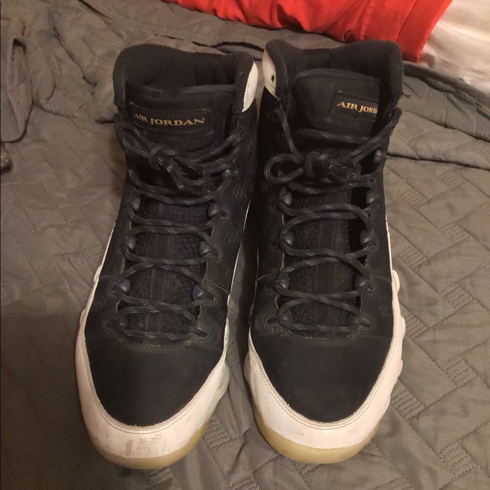 Black N white Jordan 9s